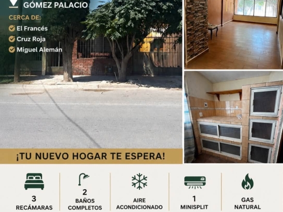 CASA EN VENTA EN COL. FOVISSSTE, GÓMEZ PALACIO!